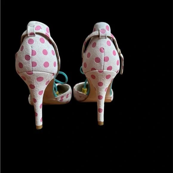 Boden Alice T Strap Suede Leather Polka Dot Pumps Women’s Size 9M Pointed Toe - Picture 4 of 15